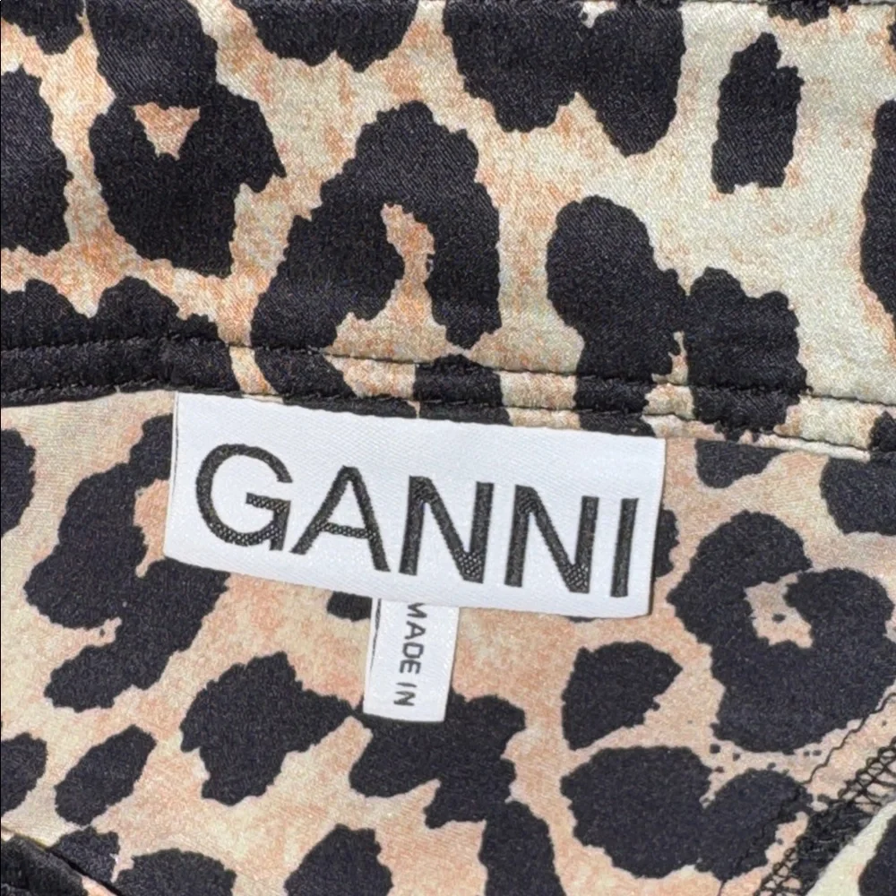 GANNI Blakely Animal Print Silk Skirt - Picture 6 of 7